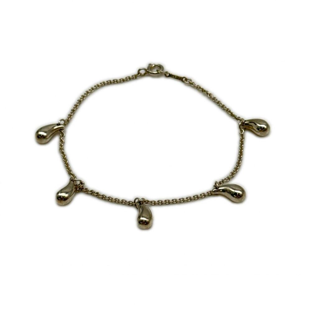 TIFFANY & CO. Silver Teardrop Charm Bracelet